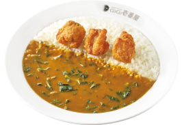 炸雞塊(H)+菠菜咖哩飯