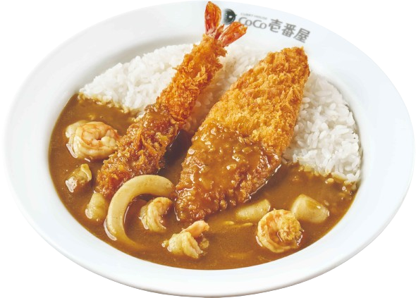 炸蝦(H)+炸魚(H)+海鮮咖哩飯 炸蝦(H)+炸魚(H)+海鮮咖哩飯
